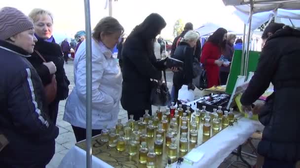 ベンダーの香り油の市場 — ストック動画
