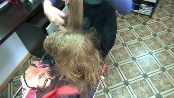 Friseursalon für trockene Haare — Stockvideo