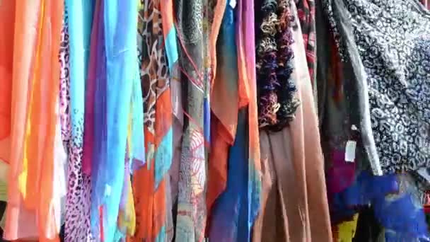 Multicolor cloak shawls — Stock Video