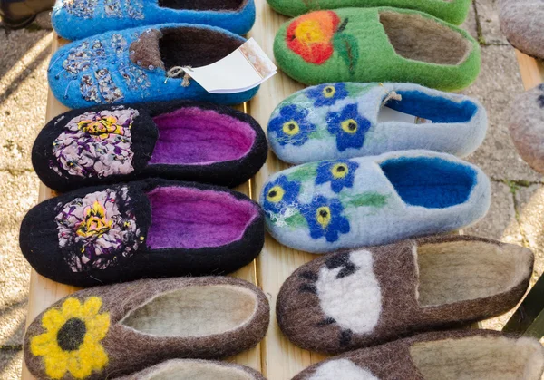 Color eco felt feminine indoor slipper on market — Stock Photo, Image