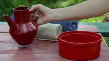 Şakayık yaprakları kase