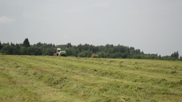 Baler ansvarsfrihet höbalen — Stockvideo