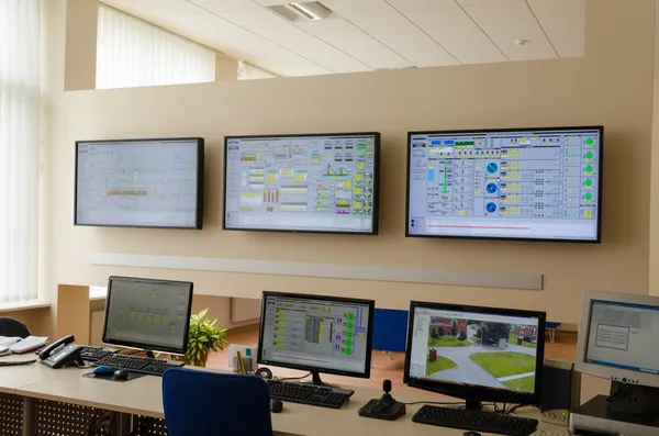 Fabriek controlekamer — Stockfoto