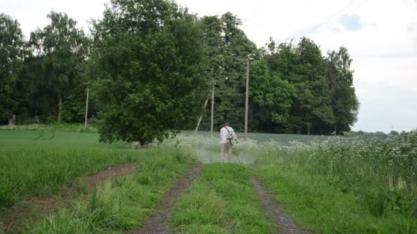 Grama de estrada crescida mow — Vídeo de Stock