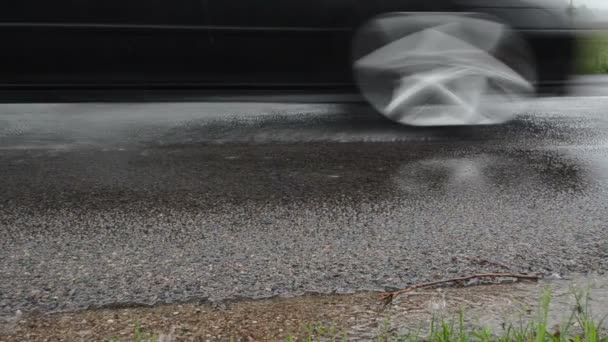 Agua de lluvia de asfalto — Vídeos de Stock