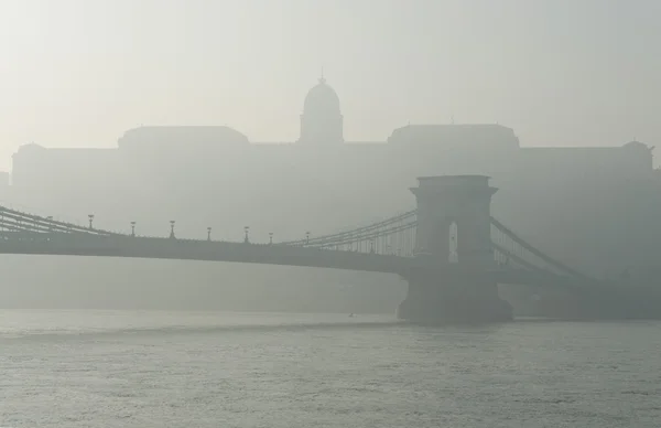 Budapeşte'de köprü szechenyi ve Kraliyet Sarayı