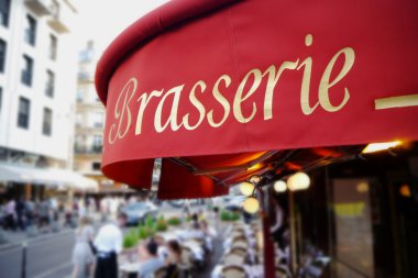 işaret için bir brasserie Paris, Fransa
