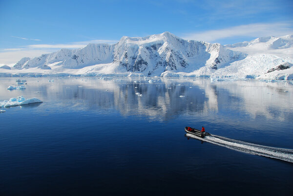 boat in antarctica