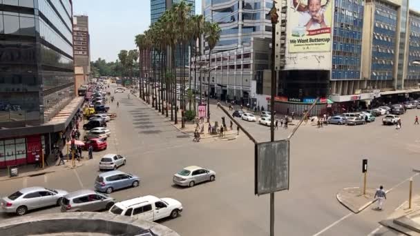 Centro Cidade Africana Com Mercado Pedestres — Vídeo de Stock