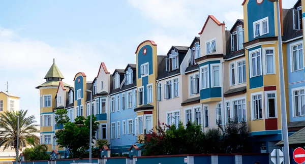 Casas Colores Emblemáticos Swakopmund Namibia — Foto de Stock