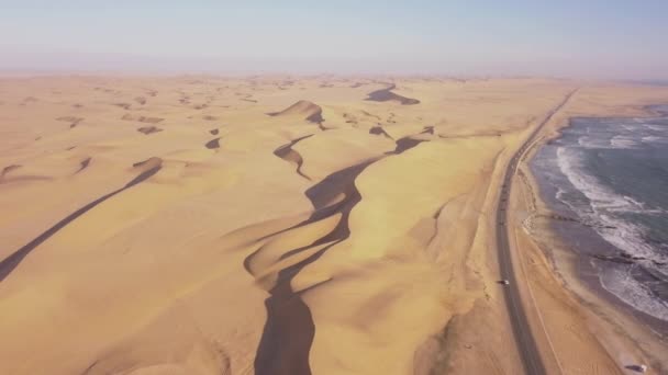 Aérea Dunas Arena Desierto — Vídeos de Stock