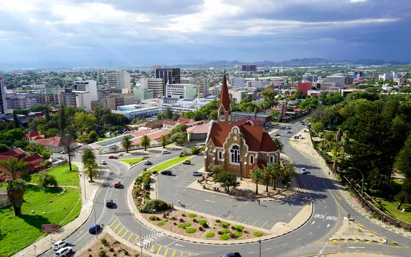 Edificio Emblemático Christus Kirche Iglesia Cristo Windhoek Namibia — Foto de Stock