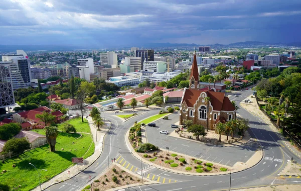 Edificio Emblemático Christus Kirche Iglesia Cristo Windhoek Namibia — Foto de Stock