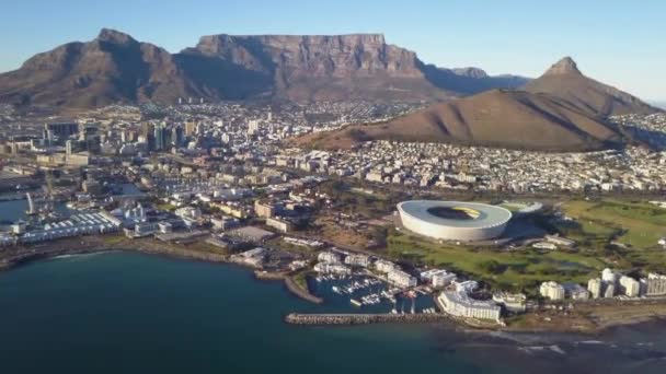 Aerial Cape Town Table Mountain South Africa — Vídeo de stock