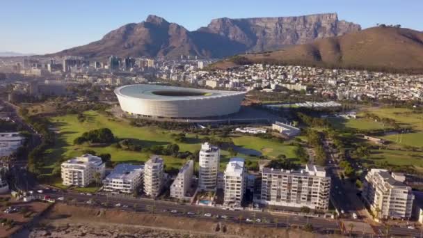 Воздушное Пространство Над Кейптауном Столовой Горой Южная Африка — стоковое видео