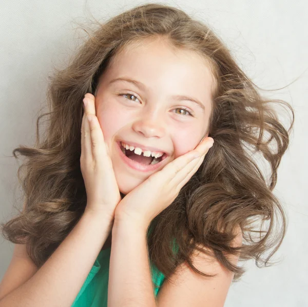 Portrait of elated litte girl. — Stock Photo, Image