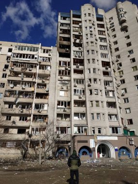 Rusya 'nın Ukrayna' ya karşı savaşı. Kyiv. 26 Şubat 2022 Ukrayna