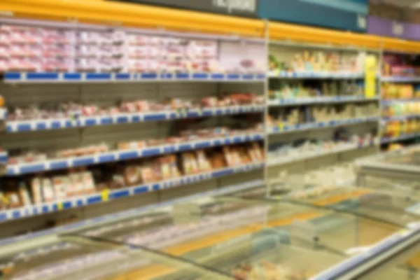 Plano Fundo Abstrato Conceito Mercearia Refrigerador Supermercado Com Vários Produtos — Fotografia de Stock