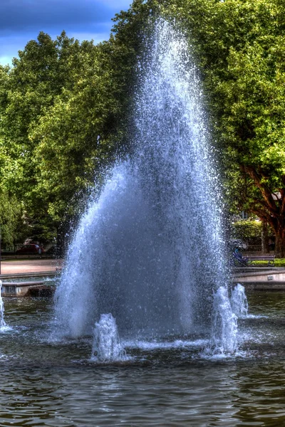 Fontein in szczecin, hdr — Stockfoto