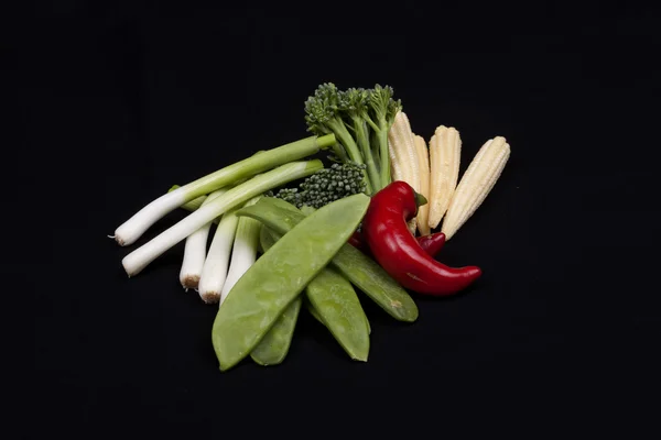 Peperoncino, broccoli, porro, mais e rogna — Foto Stock