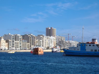 valletta şehri manzarası, malta görünümünü.