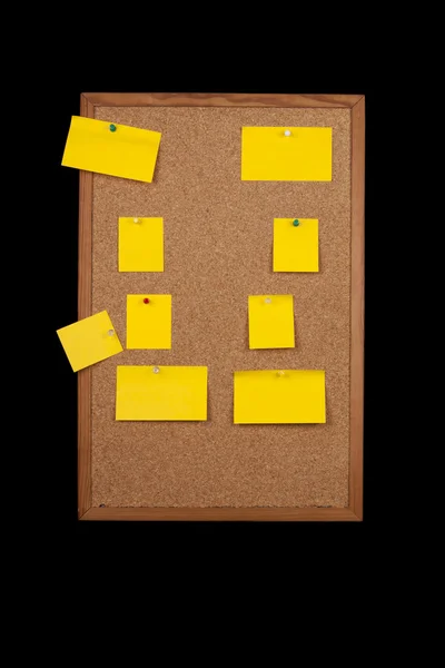 Post It Notes On Cork Board — Stock Photo, Image