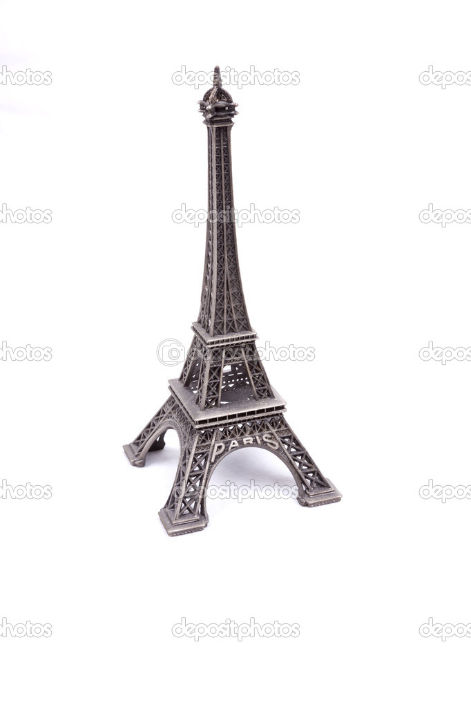 Eiffel Tower on white background