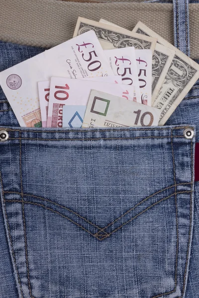Money in a pocket — Stock Photo, Image