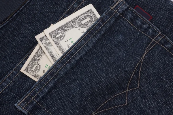 Pengar i en ficka — Stockfoto