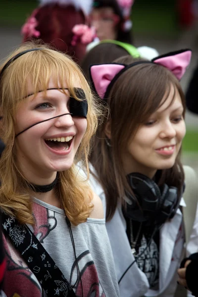 iki kız-cosplayers, moscow, Rusya Federasyonu