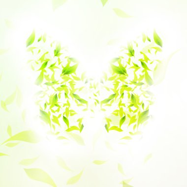 Leaves form a butterfly clipart