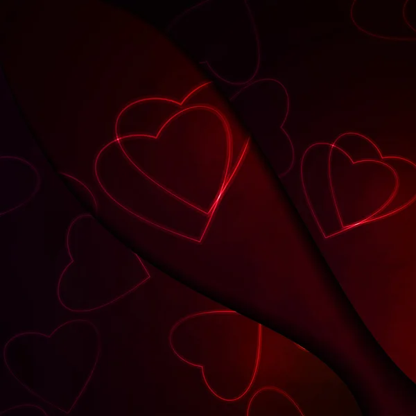 Neon hjärtan, futuristiska illustration. — Stock vektor