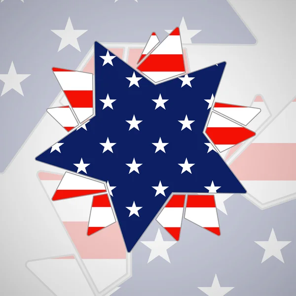 ดาวนามธรรมที่มีธงอเมริกัน — ภาพเวกเตอร์สต็อก
