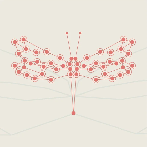 复古风格，蜻蜓图. — 图库矢量图片