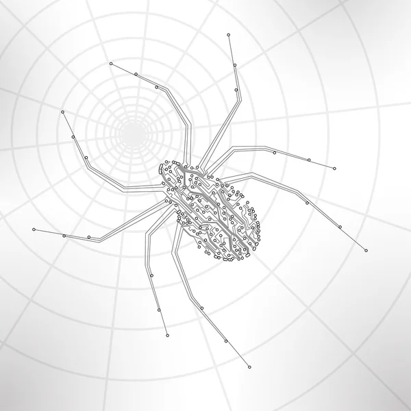 Devre kartı arka plan, teknoloji illüstrasyon, örümcek illüstrasyon — Stok Vektör