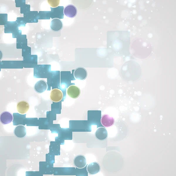 Абстрактная красочная ДНК, футуристическая молекула, иллюстрация клеток — стоковый вектор