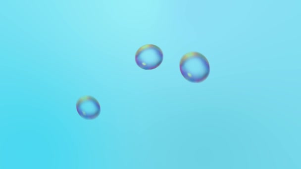 Verplaatsen van bubbels in blauw water achtergrond, hd 1080p, lus. — Stockvideo