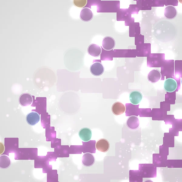 DNA colorato astratto, molecola futuristica, illustrazione cellulare — Vettoriale Stock