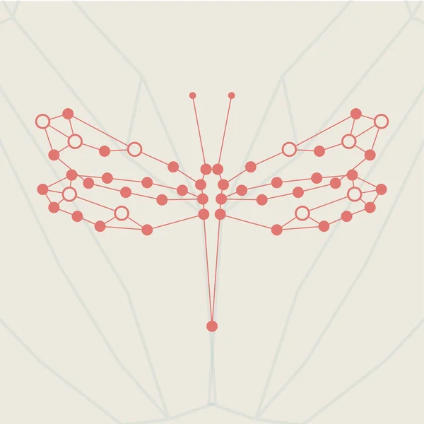 レトロなスタイル、トンボの図. — ストックベクタ