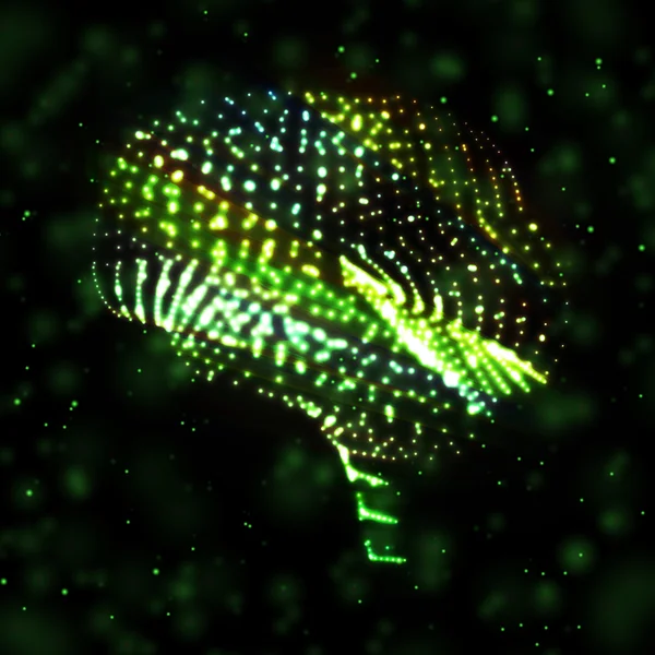 Neon hersenen, abstracte illustratie. — Stockvector