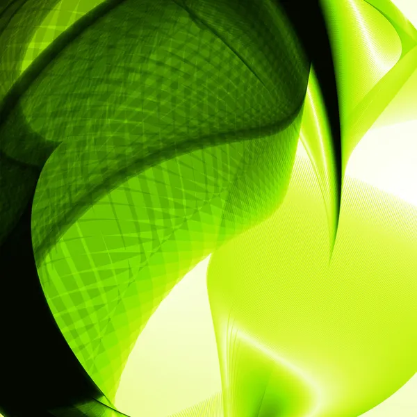 抽象的な緑、波背景 — ストックベクタ
