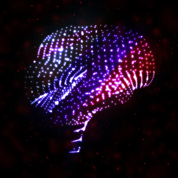 Neon hjärnan, abstrakt illustration. — Stock vektor