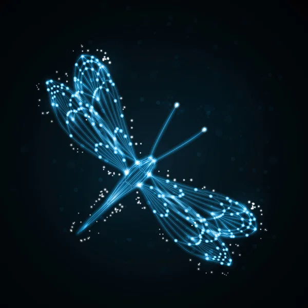 Λαμπερό αφηρημένη dragonfly — Διανυσματικό Αρχείο