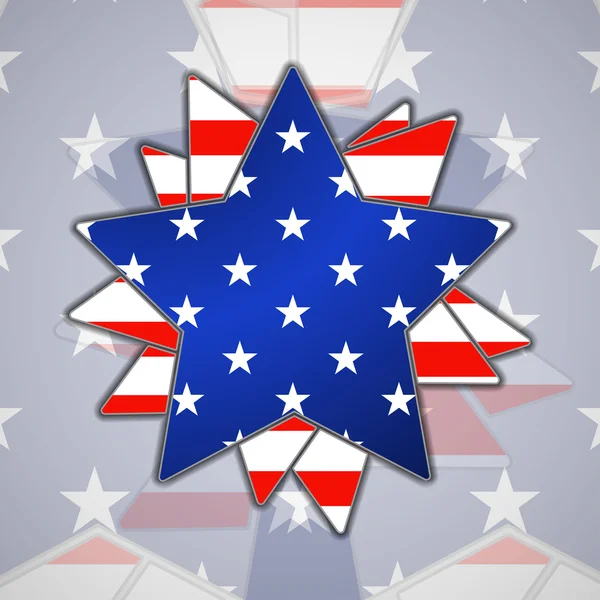 A estrela abstrata com bandeira americana — Vetor de Stock