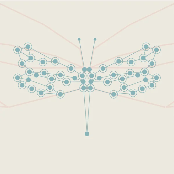 レトロなスタイル、トンボの図. — ストックベクタ
