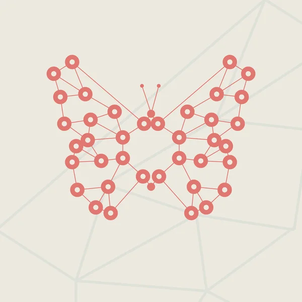 レトロなスタイル、蝶の図. — ストックベクタ