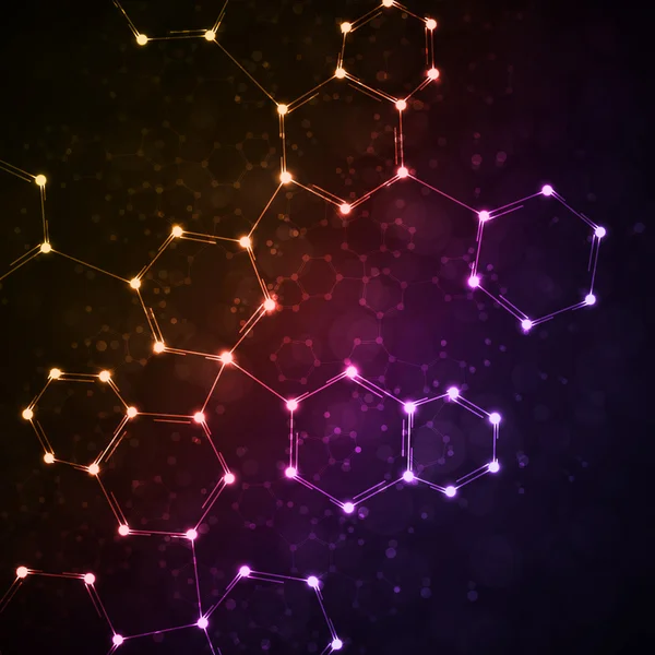 Futuristic dna, abstract molecule, — Stock Vector