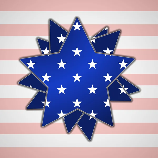 The abstract star with american flag — Stock Vector
