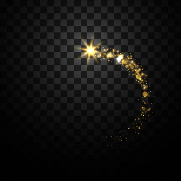 金色の輝く星の塵のライト 背景に孤立したイラスト あなたのデザインのグラフィックコンセプト — ストックベクタ