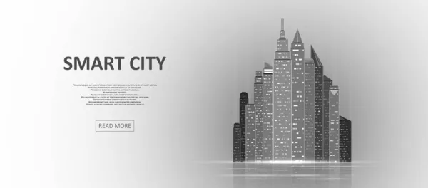 Progettazione Concept Edifici Intelligenti Illustrazione Della Città Concetto Grafico Tuo — Vettoriale Stock